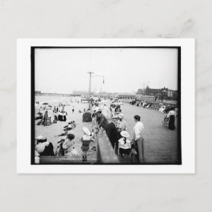 Boardwanderung & Strand, Asbury Park, NJ Vintag Postkarte