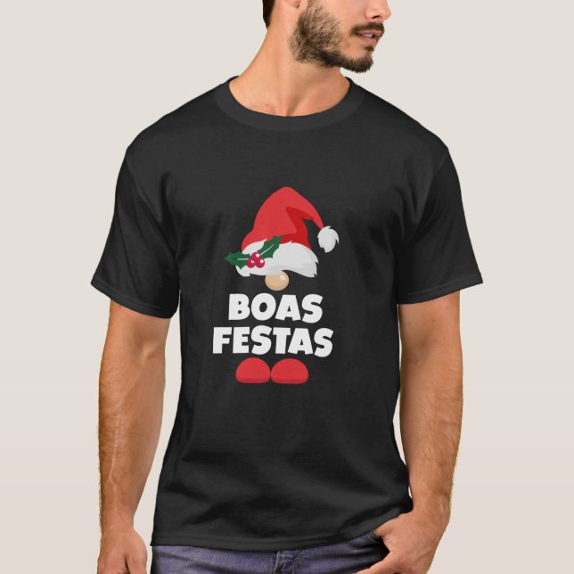Boas Festas Portugal Portuguese Happy Christmas  T-Shirt (Vorderseite)