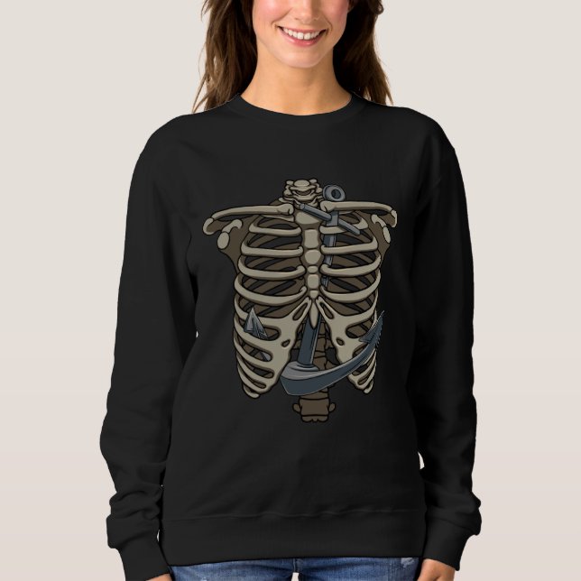 Boat Anchor and Rib Cage Boat Owners Ship Captain  Sweatshirt (Vorderseite)