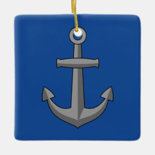 Boat Anchor Cartoon Keramikornament