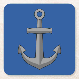 Boat Anchor Cartoon Rechteckiger Pappuntersetzer