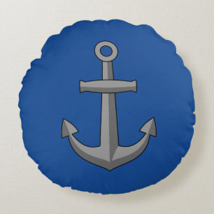 Boat Anchor Cartoon Rundes Kissen