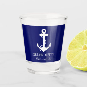 Boat Anchor Navy Blue Schnapsglas