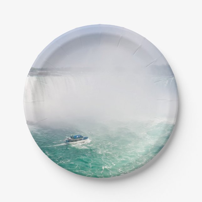 Boat and Horseshoe Falls from Niagara Falls Pappteller (Vorderseite)