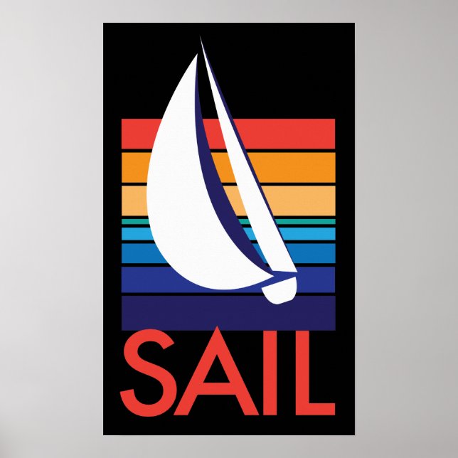 Boat Color Carré_SAIL sur affiche noire (Devant)