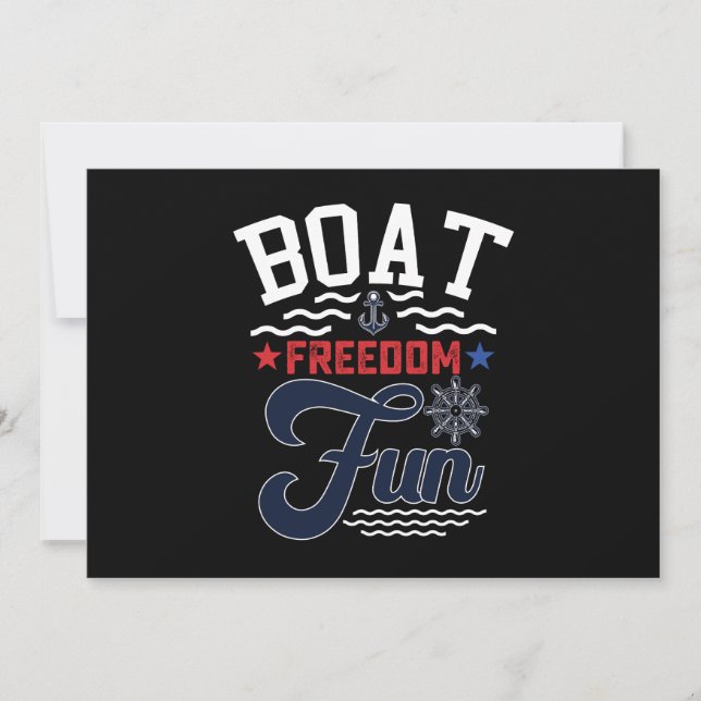 Boat Freedom Fun 4. Juli Boater Einladung (Vorderseite)