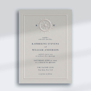 Boat Helm Imitate mit klassischem Rahmen Chic Wedd Einladung