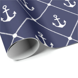 Boat Lover Nautical Anchor Rope Coasttern Muster Geschenkpapier