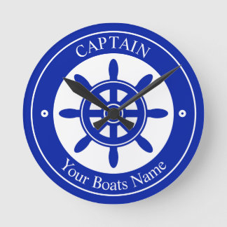 Boat name nautical ships wheel runde wanduhr