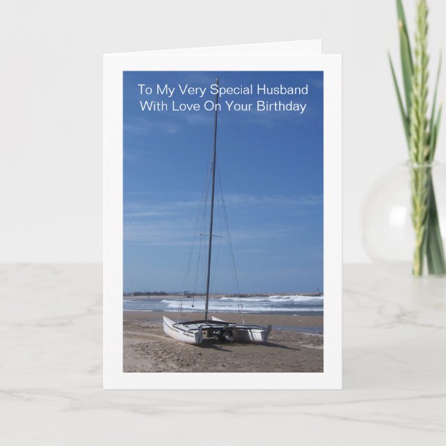 Boat Personalisiert Husband Geburtstag Karte (Vorderseite)