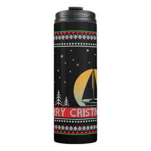 Boat Sailor Segeltörn Uggge Weihnachtssegler Gesch Thermosbecher
