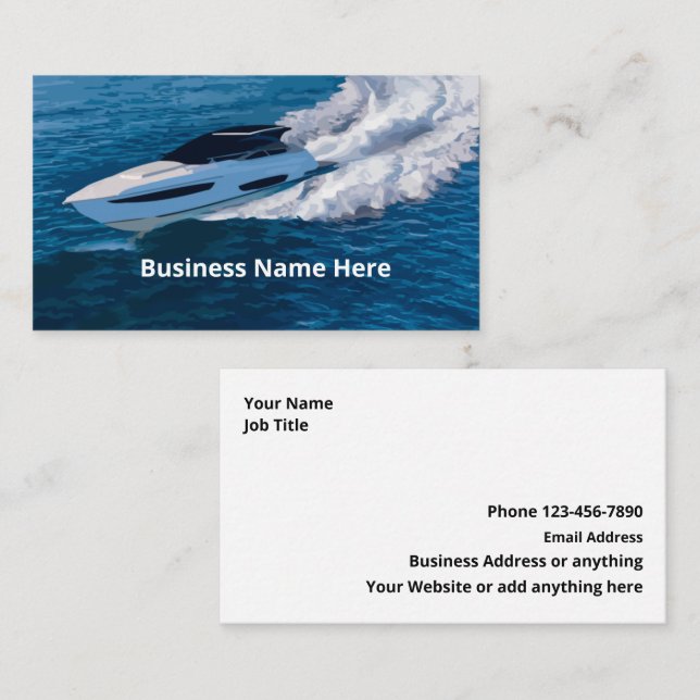 Boat Sales And Maintenance Marine Visitenkarte (Vorne/Hinten)