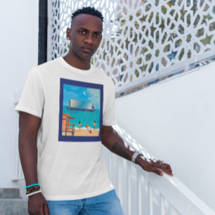 Boat Screen Beach Illustration T-Shirt