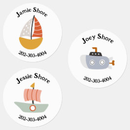 Boat Waterproof Circle Sticker Name Labels