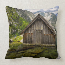 Boathouse am Obersee in den Alpen in Deutschland Kissen