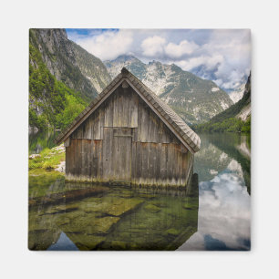 Boathouse am Obersee in den Alpen in Deutschland Magnet