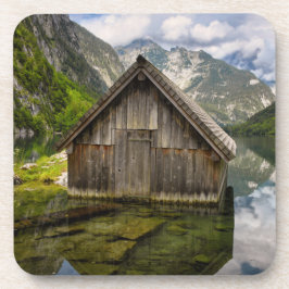 Boathouse im Obersee in den Alpen in Deutschland Getränkeuntersetzer