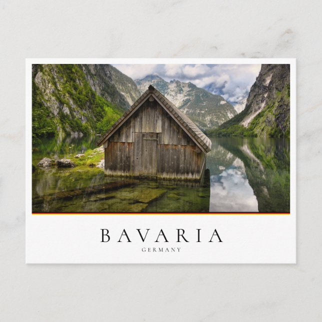 Boathouse im Obersee in den Alpen in Deutschland Postkarte (Vorderseite)