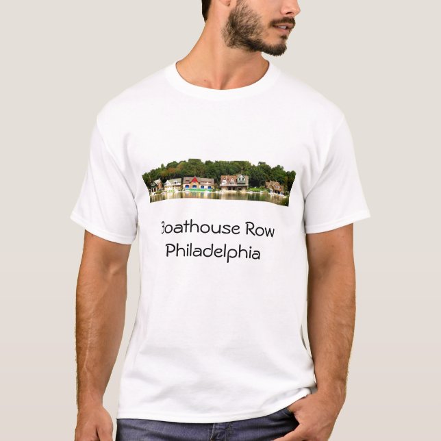 Boathouse-Reihen-Panorama-T - Shirt (Vorderseite)