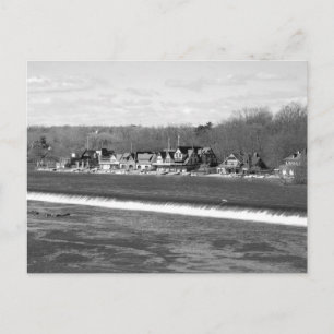 Boathouse Row winter b/w Postkarte