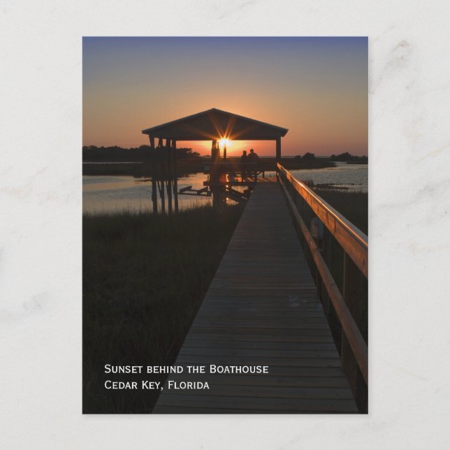 Boathouse Sunset Postcard Postkarte (Vorderseite)