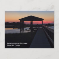 Boathouse Sunset Postcard
