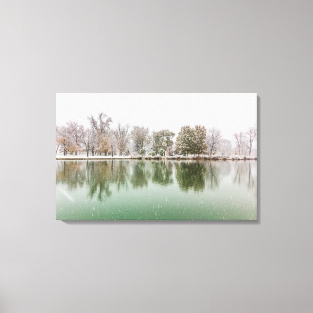 Boathouse, Waldpark Leinwanddruck (Vorderseite)