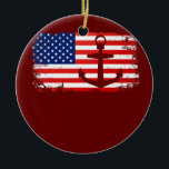 Boating Anchor USA American Flag Boat Lover Keramik Ornament<br><div class="desc">Boating Anchor USA American Flag Boat Lover Patriotic Gift. Perfect gift for your dad,  mom,  papa,  men,  women,  friend and family members on Thanksgiving Day,  Christmas Day,  Mothers Day,  Fathers Day,  4th of July,  1776 Independent day,  Veterans Day,  Halloween Day,  Patrick's Day</div>