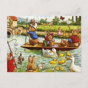 Boating Bunnies Postkarte