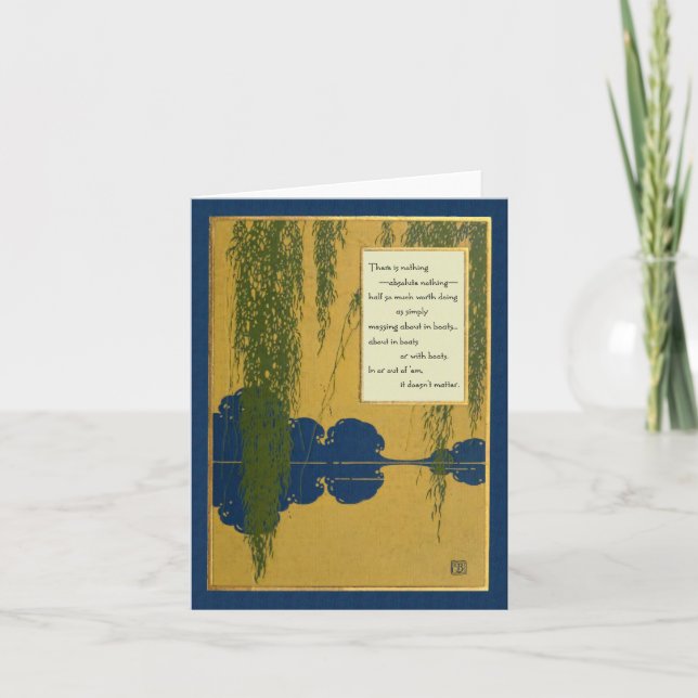 Boating Card with Wind in the Willows Karte (Vorderseite)