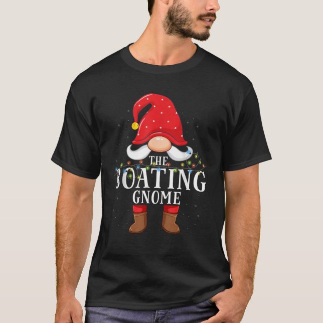 Boating Gnome Matching Christmas Family Pajama  T-Shirt (Vorderseite)