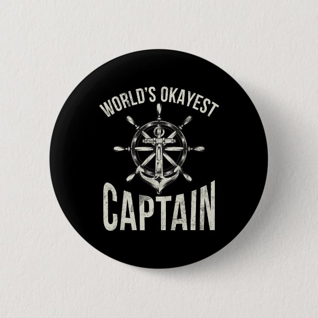 Boating Worlds Okayester Kapitän  Button (Vorderseite)
