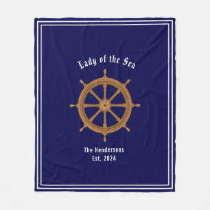 Boatlife Sterwheel Navy Blue White Fleecedecke