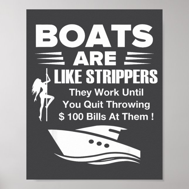 Boats Are Like Funny Sarcastic Cool Saying Quote  Poster (Vorne)
