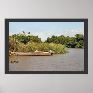 Boats on Black River Poster