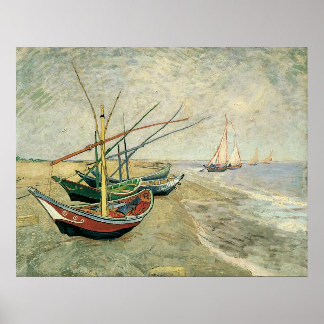 Boats on the Beach at Saintes-Maries - Van Gogh Poster (Vorne)