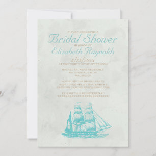 Boats rustiques Invitations de douche nuptiale
