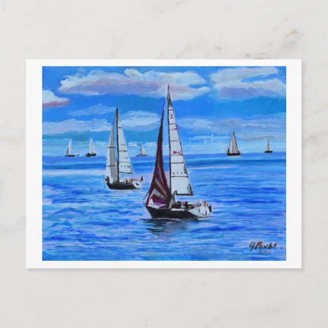 Boats Sea Postkarte (Vorderseite)