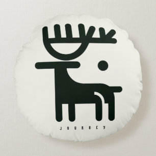 BOAZ Minimalistischer Nordischer Rentier  Rundes Kissen