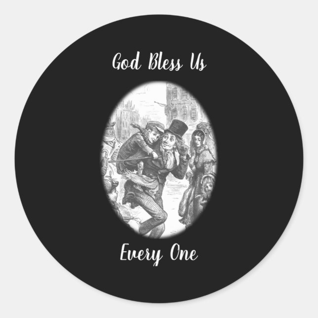 Bob Cratchit Tiny Tim A Christmas Carol  Runder Aufkleber (Vorderseite)