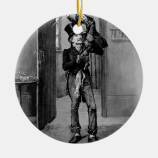 Bob Cratchit und kleiner Tim Keramikornament