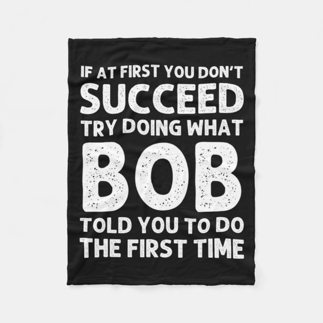 Bob Gift Name D Birthday Funny Christma  Fleecedecke (Vorderseite)