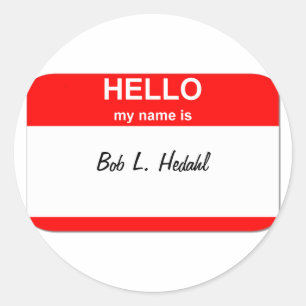 Bob L. Hedahl (Bobble-Head-Puppe) Runder Aufkleber
