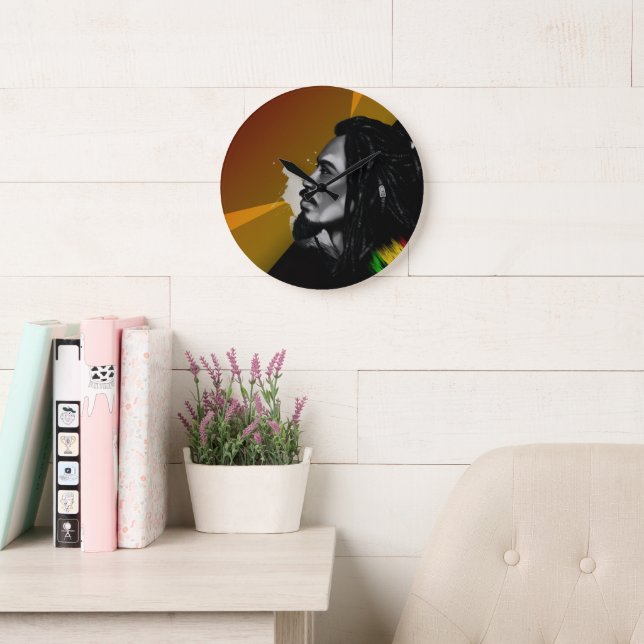 Bob Marley Wall Clock Große Wanduhr (Lesesaal)