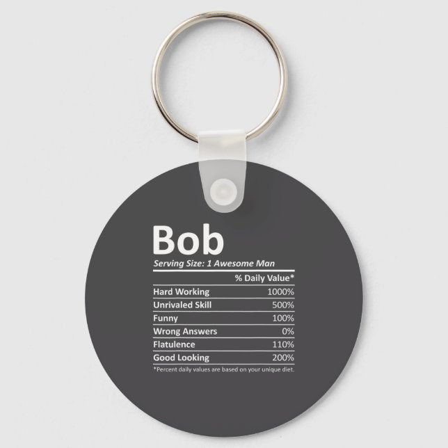 Bob Nutrition Funny Birthday D Name Gif  Schlüsselanhänger (Vorderseite)