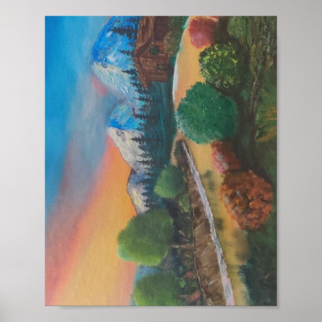 Bob Ross Inspiriert Malerei Poster (Vorne)