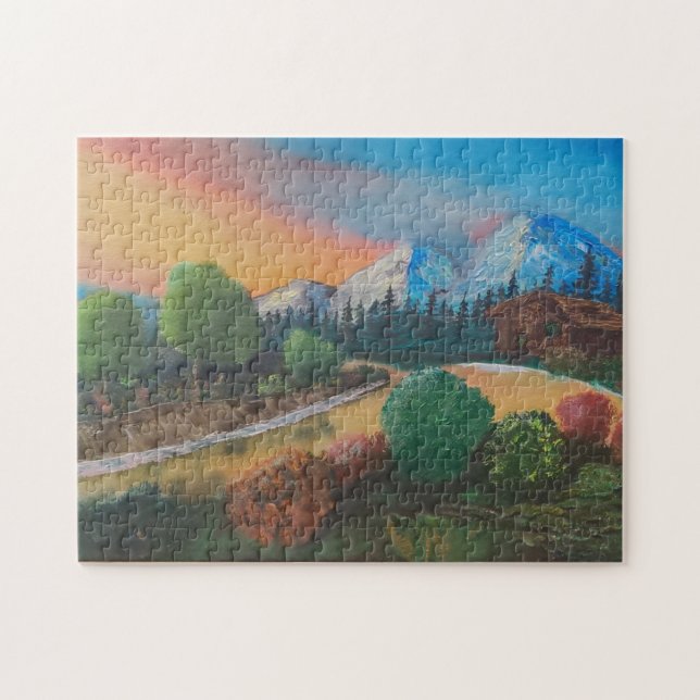 Bob Ross Inspiriert Puzzle (Horizontal)