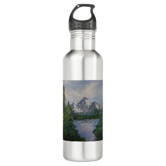 Bob Ross Style Malerei #2 Edelstahlflasche