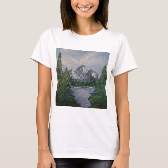 Bob Ross Style Malerei #2 T-Shirt (Vorderseite)