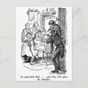Bob und Tiny Tim (mit Text) Postkarte